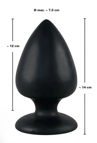 Black Velvets Extra Large Silicone Intimate Plug with Suction Base 14cm