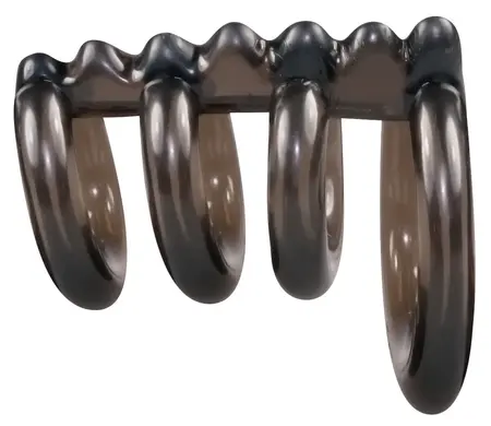 Bad Kitty Set of 4 Connected Intimate Rings Smoky Black TPE 6.5cm