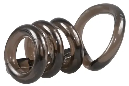 Bad Kitty Set of 4 Connected Intimate Rings Smoky Black TPE 6.5cm