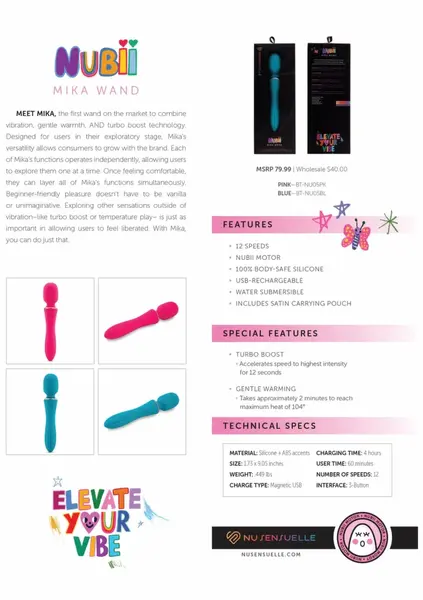 Nubii Mika Wand Multi-Function Intimate Massager with Warming System
