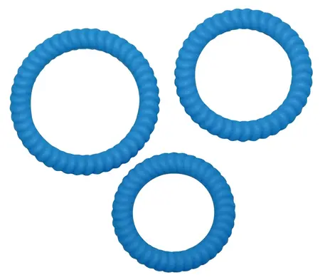 Lust 3 Silicone Intimate Rings Blue Set - 3 Sizes