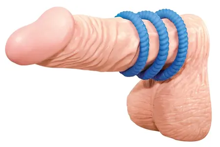 Lust 3 Silicone Intimate Rings Blue Set - 3 Sizes