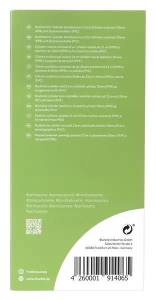 Frohle SP008 Anatomical Cylinder L Polycarbonate 21cm Transparent
