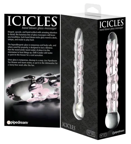 Pipedream Icicles No. 7 Glass Massage Rod with Textured Surface 17.8 cm