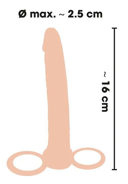 You2Toys Anal Special Black Intimate Device with Dual Rings 16cm TPR