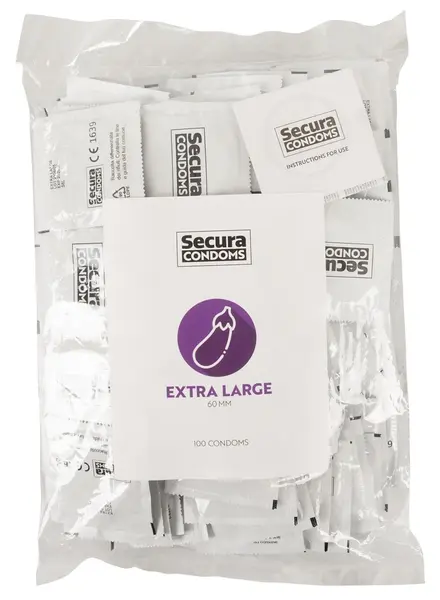 Secura Extra Large 100pcs Intimate Protection Vegan, 60mm, Transparent
