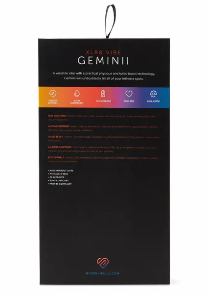 Geminii XLR8 силиконов вибратор с два мотора, 15 режима, водоустойчив, USB
