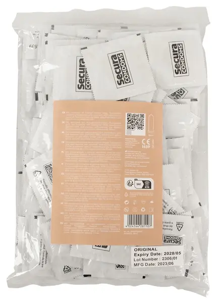 Secura Original Classic 100pcs Vegan Smooth Latex Condoms 52mm