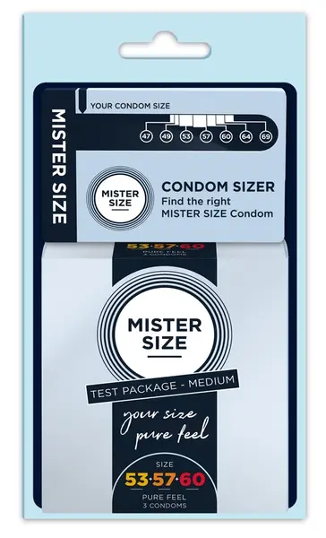 Mister Size Tester Kit Medium 3-Pack Custom Fit Condoms 53-60mm