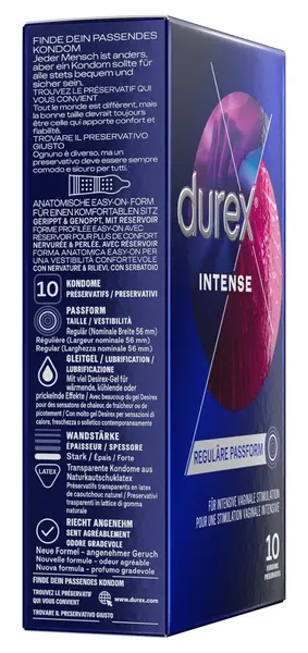 Durex Intense Orgasmic Condoms 10 pcs Mint Flavour Ribbed & Dotted 56 mm
