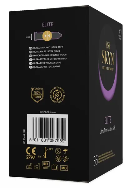 Manix SKYN Elite Ultra-Thin Polyisoprene Condoms 36-Pack Vegan Latex-Free