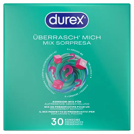 Durex Surprise Me Mixed Condoms 30-Pack - Variety, Texture & Flavour