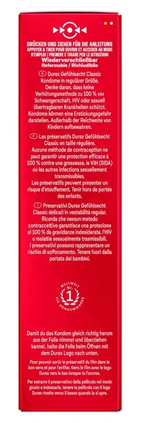 Durex Gefuhlsecht Classic 8pcs Ultra-Thin Anatomical Condoms