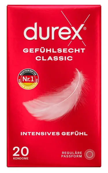 Durex Gefuhlsecht Class 20-Pack - Ultra-Thin Anatomical Condoms
