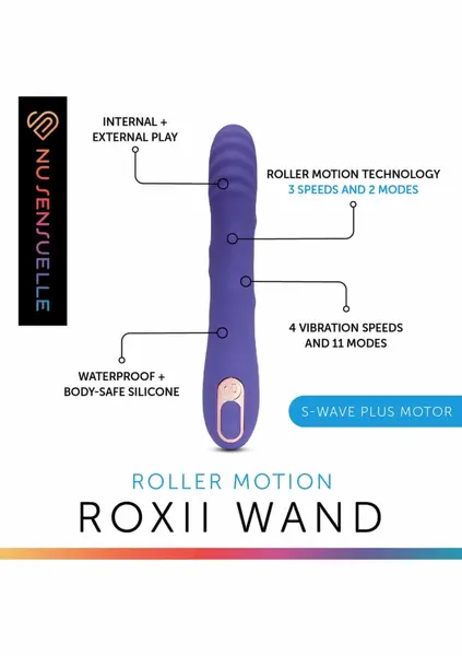 Roxii Roller Motion Wand Flexible Massager with Rolling Beads, 4 Speeds