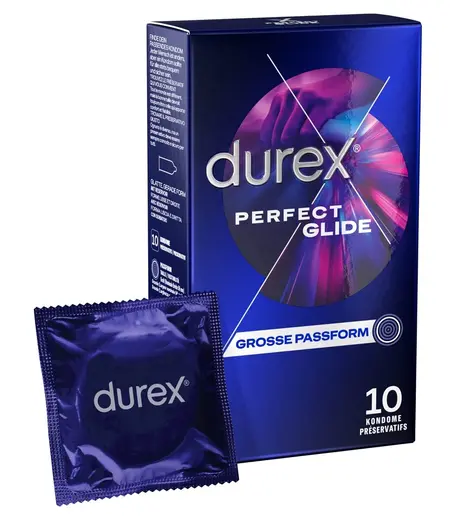 Durex Perfect Glide 10-Pack Enhanced Lubrication Condoms 56 mm