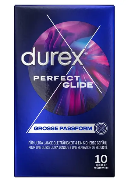 Durex Perfect Glide 10-Pack Enhanced Lubrication Condoms 56 mm