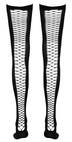 Cottelli Collection Thigh-High Net Seam Stockings S/M Black