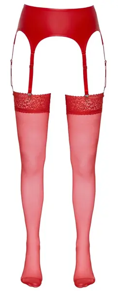 Cottelli Collection Red Stockings 20 Den, Wide Top, 7 cm, Oeko-Tex