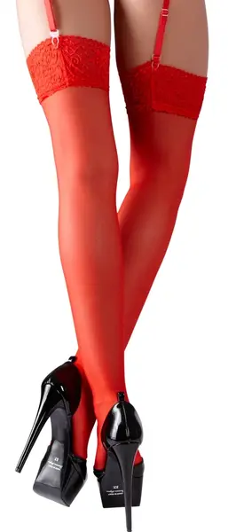 Cottelli Collection Red Stockings 20 Den 7 cm Band Oeko-Tex
