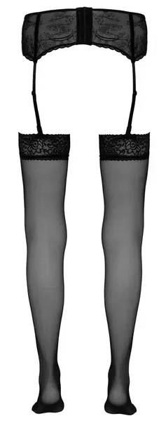 Cottelli Collection Stockings Black Wide Lace Top, Size Universal