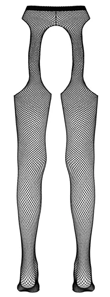 Cottelli Collection Black Suspender-Style Tights S/M Polyamide Net