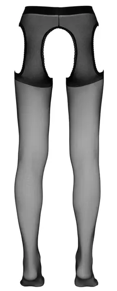 Cottelli Collection Black Suspender-Style Tights S/M Lace Detail