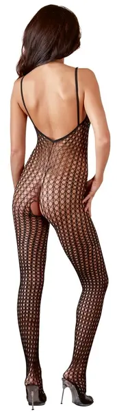 Cottelli Collection Black Fence Net Catsuit M/L with Open Design