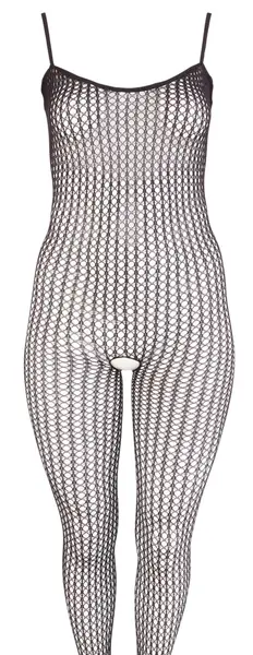 Cottelli Collection Black Fence Net Catsuit M/L with Open Design
