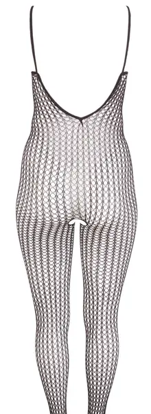 Cottelli Collection Black Fence Net Catsuit XL/XXL with Open Crotch