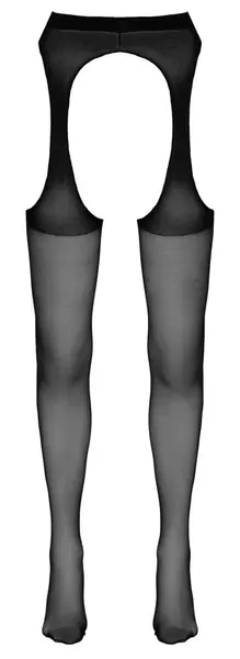 Cottelli Collection Tights Black L/XL - Velvety Suspender Effect