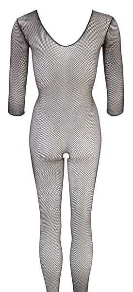 Cottelli Collection Seamless Net Catsuit Black S-L, Long Sleeve Bodysuit