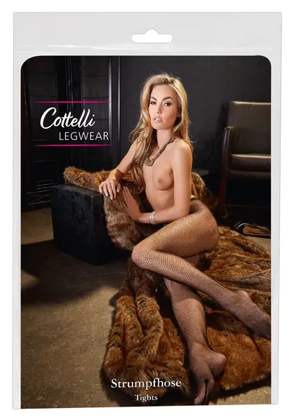Cottelli Collection Net Tights Black S-L - Seamless Classic Design