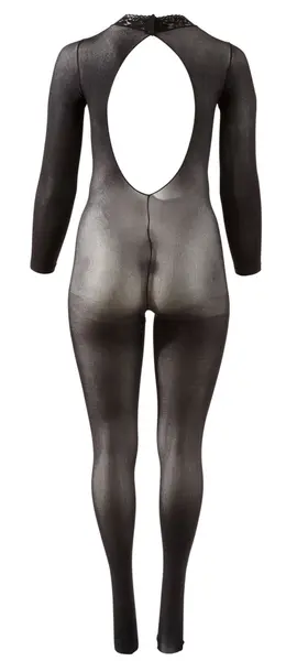Cottelli Collection Power Net Bodysuit XL-XXL, Lace Collar, Crotchless