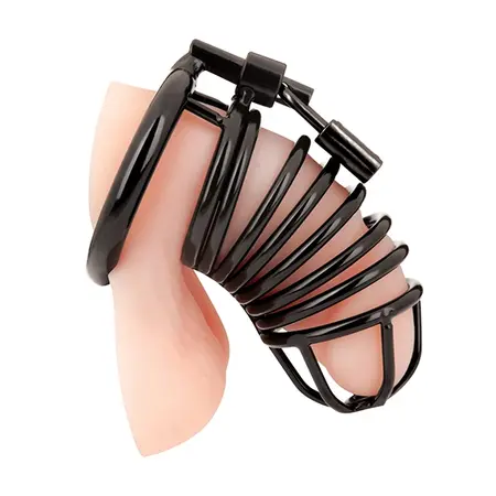 Blueline Deluxe Metal Chastity System Black Ergonomic Design