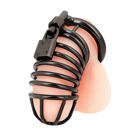 Blueline Deluxe Metal Chastity System Black Ergonomic Design