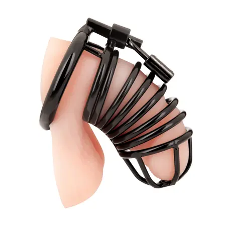 Blueline Deluxe Metal Chastity System Black Ergonomic Design