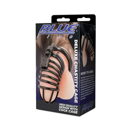 Blueline Deluxe Metal Chastity System Black Ergonomic Design