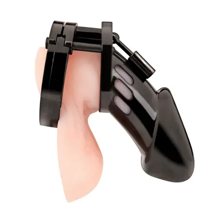 Blueline Acrylic Black See-Thru Male Chastity System with Lock