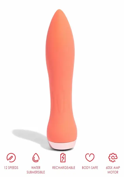 Sensuelle Silicone 60SX AMP Bullet Intimate Massager, 12 Modes, Purple