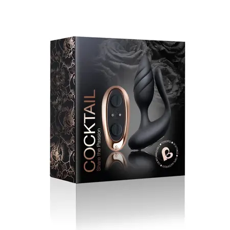 Rocks-Off Cocktail Dual Motor Couples System Black, Waterproof, 10 Modes