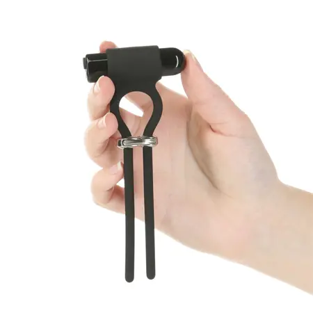 PowerBullet Bolo Adjustable Silicone Intimate Ring Black USB 9 Modes