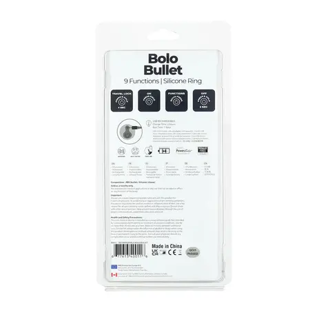 PowerBullet Bolo Adjustable Silicone Intimate Ring Black USB 9 Modes