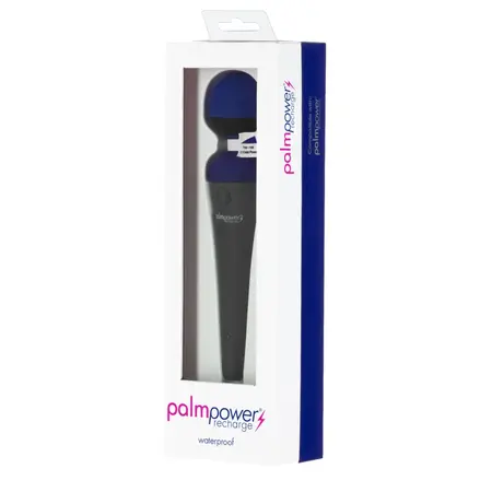 PalmPower Recharge Wand Massager Blue - Cordless Waterproof Model