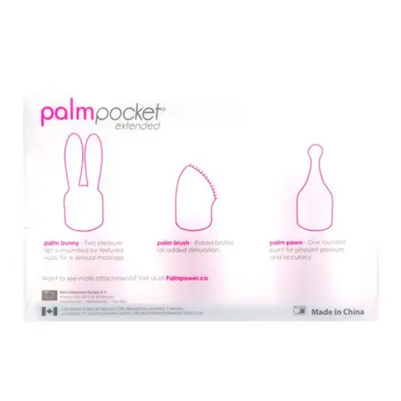 PalmPower Pocket Extended Silicone Attachment Set, 3 Pieces, Pink