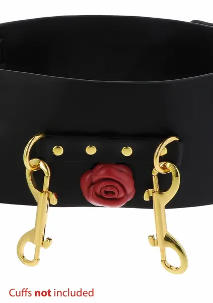 TABOOM Wild Roses Bondage Belt Faux Leather with Decorative Roses