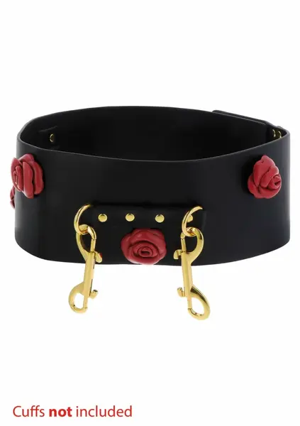 TABOOM Wild Roses Bondage Belt Faux Leather with Decorative Roses