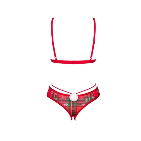 Obsessive Ms Merrilo Festive Lingerie Set XS/S Red with Gold Accent