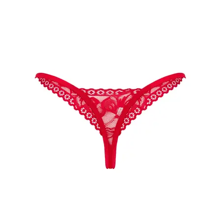 Obsessive Lacelove Thong XL/2XL Red Lace Comfort Fit