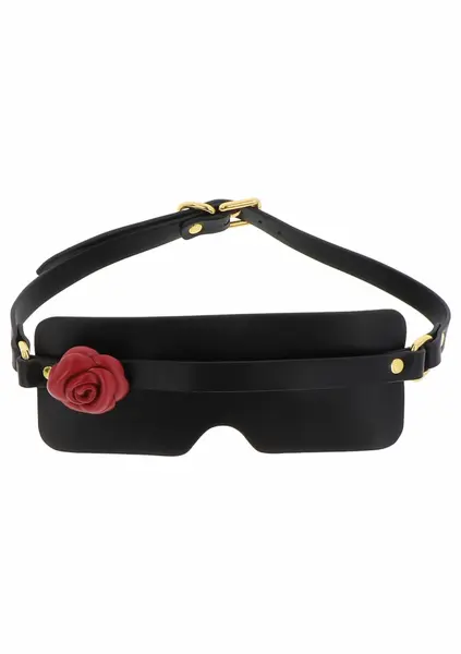TABOOM Wild Roses Mask Premium Faux Leather Blindfold Adjustable
